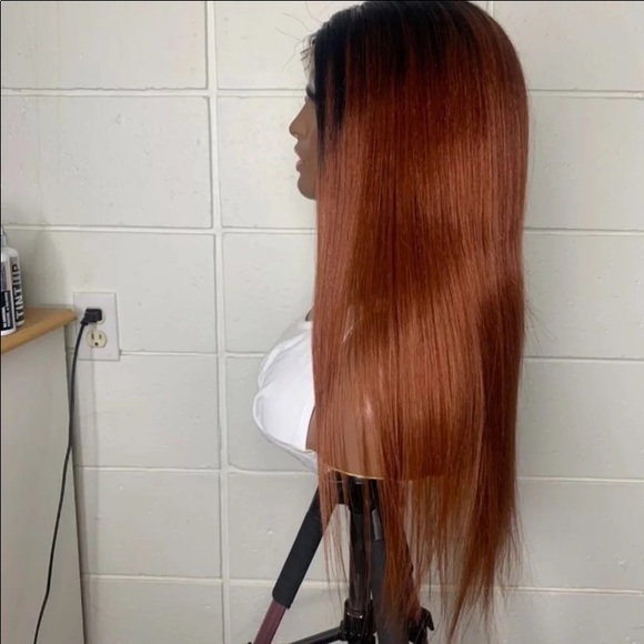 New 18inch Beautiful Soft Ginger Human Hair Blend Wig - Picture 5 of 6